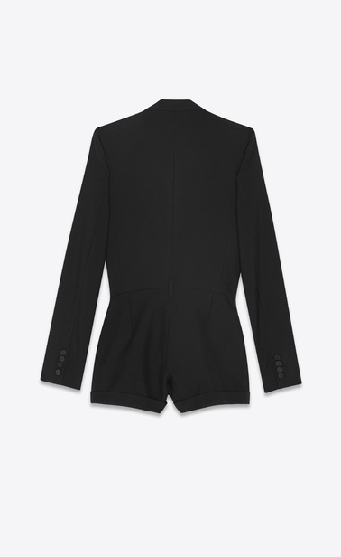 SAINT LAURENT Dresses Woman Tuxedo playsuit in black gabardine b_V4